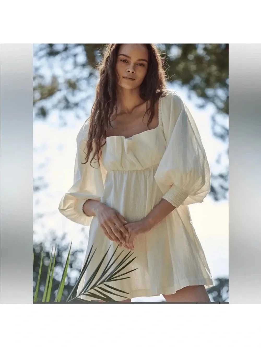 Free People “Cute like the Coast” Mini dress in Ivory NEW Size XL